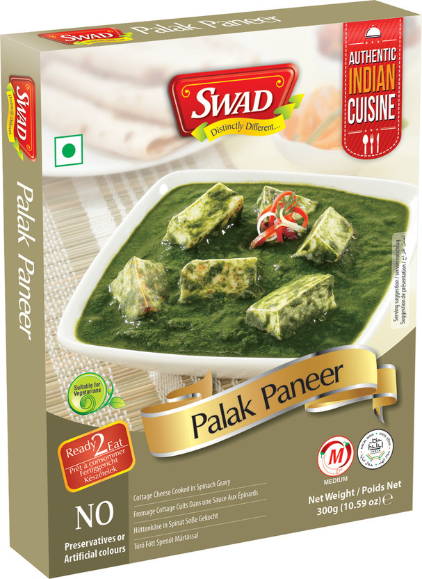 SWAD Ready to Eat Palak Paneer Instant Mix Vegetarian Meal with No Added Preservative(300 g)