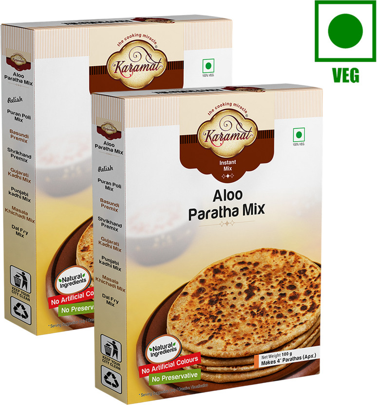 Karamat Aloo Paratha Mix Pack of 2 (100g each), 4 Servings, Authentic Punjabi Style(200 g)