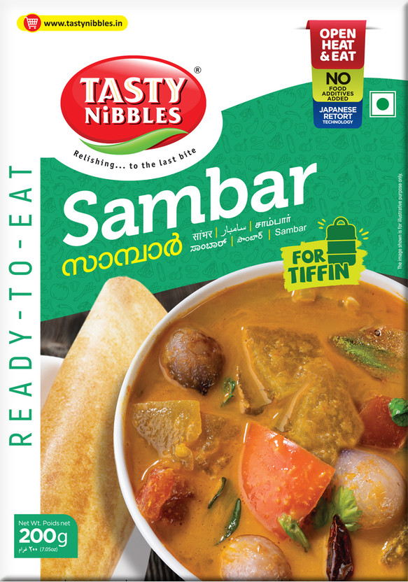 Tasty Tasty Nibbles Ready To Eat Tiffin Sambar| No Added Preservatives Using Retort Technology(200 g) - Flipkart Deal