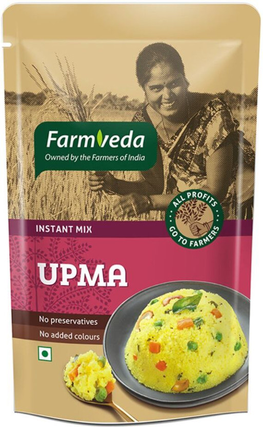 farmveda Instant Upma Mix-Pack of 5(100gm each) | Ready-to-Cook | South Indian Breakfast(500 g)