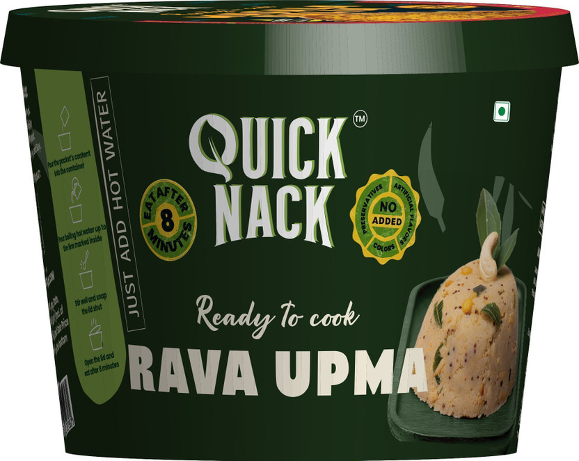 Quick Nack Rava Upma, Healthy Instant Breakfast, No Preservatives, 8-Minute Cooking(50 g)