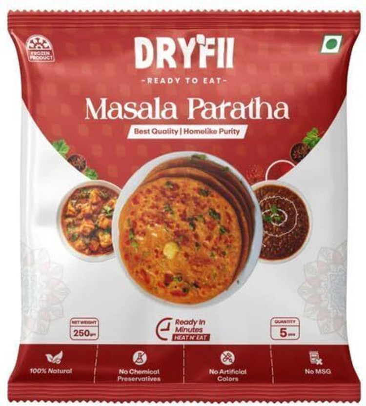 Dryfii Ready-to-Eat Masala Paratha Pack of 1 (5 Pieces)(250 g)