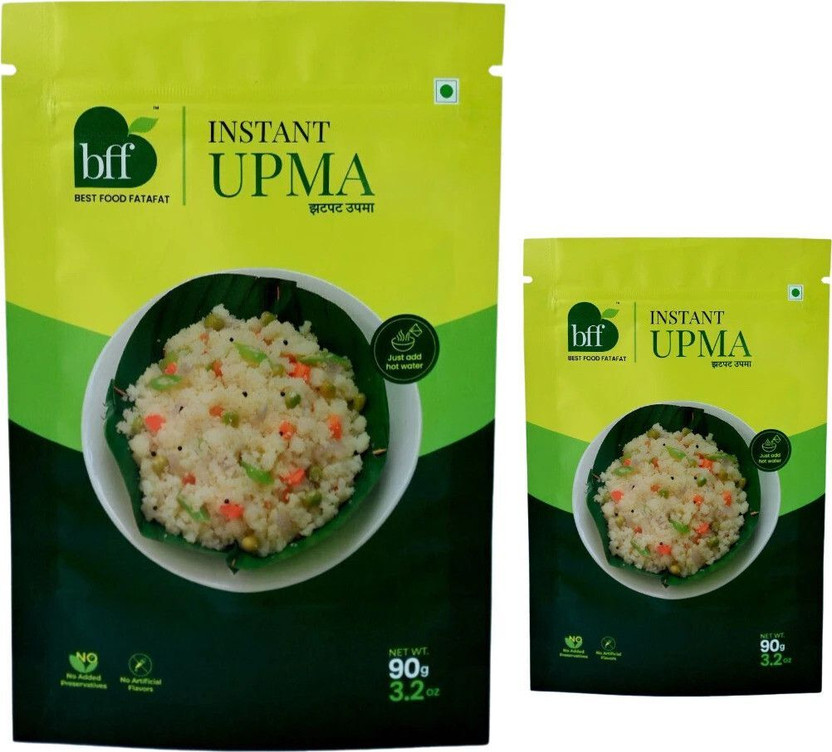 Bff Instant Upma 90g x 2 Instant Breakfast | Ready to Cook | Quick Easy & Delicious(180 g)