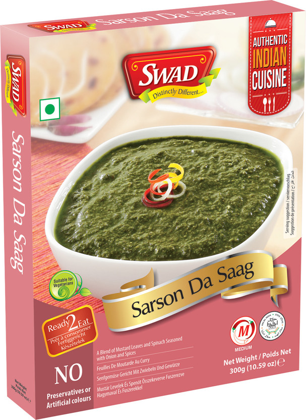 SWAD Ready to Eat Sarson Da Saag | Instant Mix Vegetarian Meal with No Preservative(300 g)