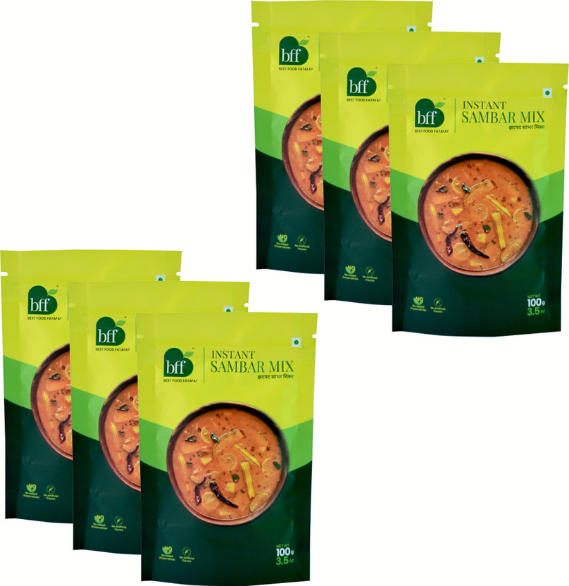 Bff Instant Sambhar Mix – 100g x 6 Easy-to-Make Traditional South Indian Curry(600 g)