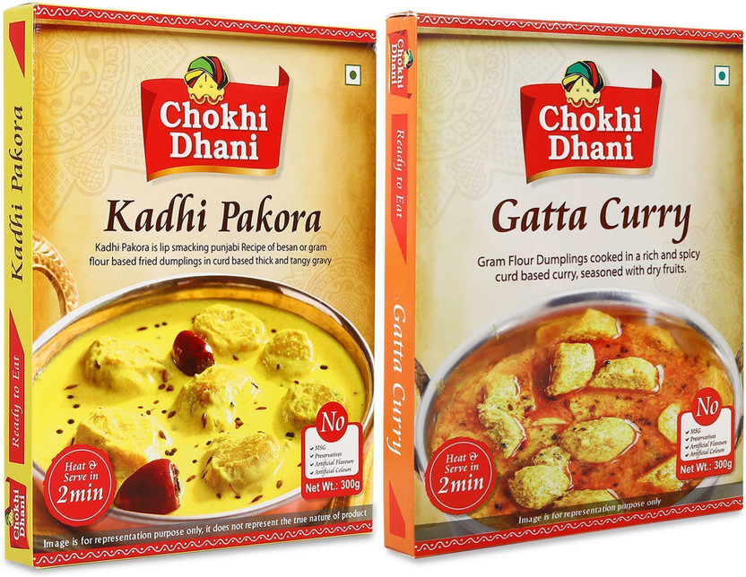 Chokhi Dhani Kadhi Pakora, Gatta Curry, Ready To Eat Product, Combo(0.6 kg)