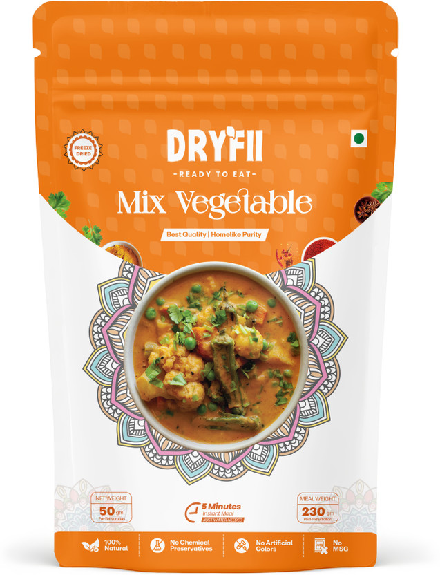 Dryfii Ready-to-Eat Instant Mix Vegetable | Pure Veg | Freeze Dried | Rehydrated Wt.(230 g)