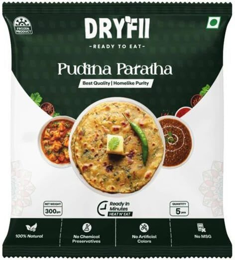 Dryfii Dryfii Pudina Paratha Pack of 1 (5 Pieces, 300g)(300 g) - Flipkart Deal