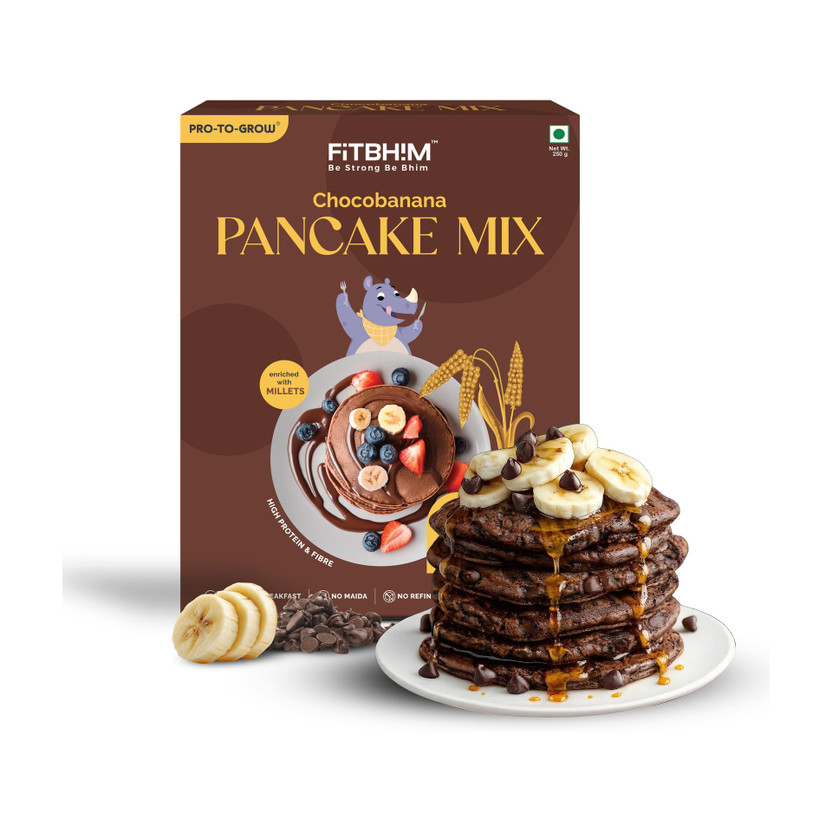 Pro-To-Grow Chocobanana Instant Pancake Mix | No Refined Sugar, No Maida & No Palm Oil 250 g