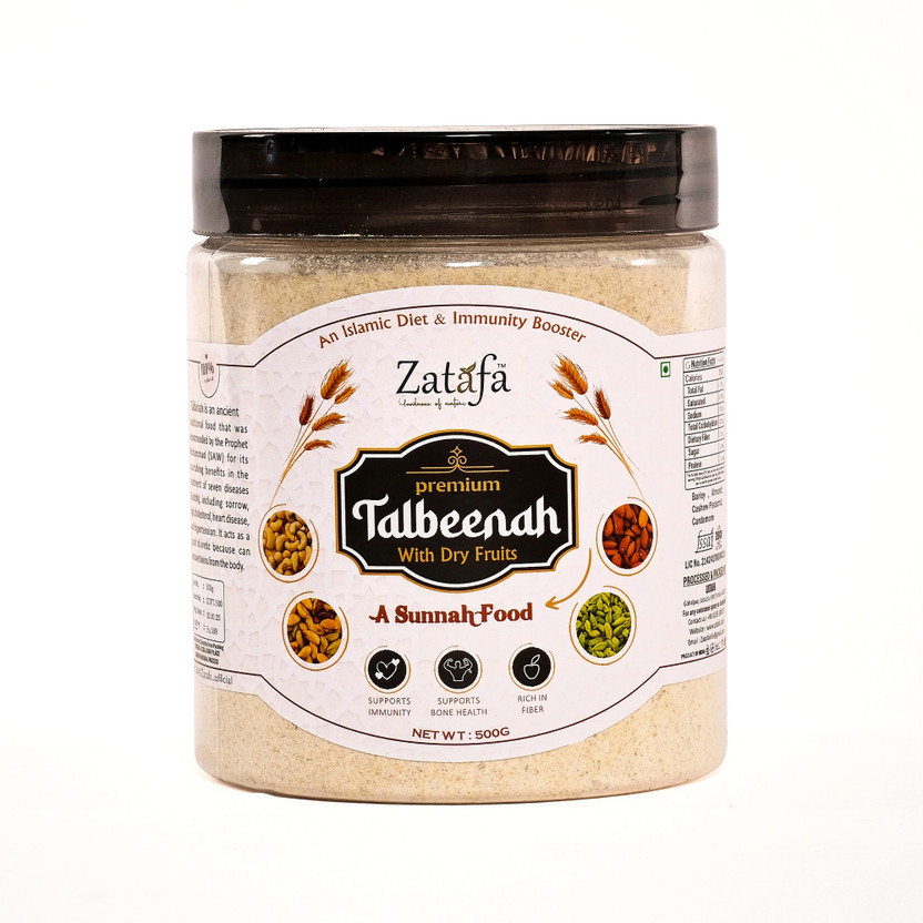 ZATAFA Talbina with Mix Dry Fruits, Healthy & Natural Breakfast Cereal, Sunnah Food 500 g