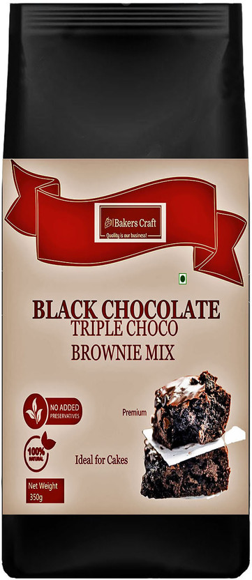 Bakers Craft Black Chocolate Triple Brownie Premix 350 g