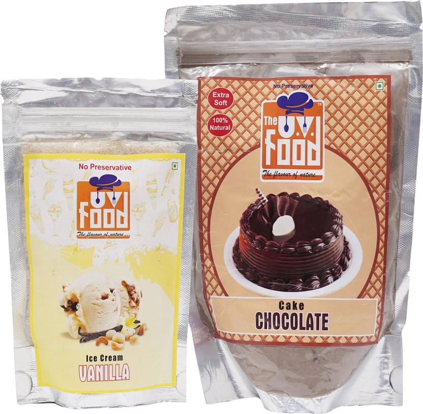 The UV Food Special Chocolate Cake + vanilla Ice cream Combo(Instant Mix & Premix) 390 g(Pack of 2)