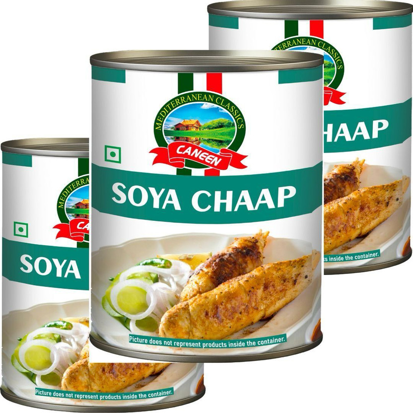 caneen Veg SOYA CHAAP | Ideal for Curry, Tandoori, Gravy & Snacks | Vegetables(2550 g, Pack of 3)