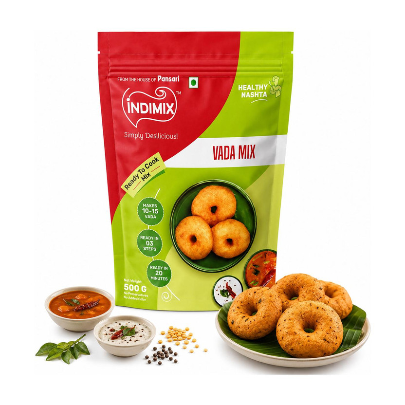 INDIMIX INDIMIX Instant Ready to Cook Vada Mix | Ready In 3 Steps | Healthy & Tasty 500 g - Flipkart Deal