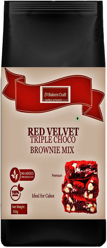 Bakers Craft Red Velvet Triple Brownie Premix 350 g