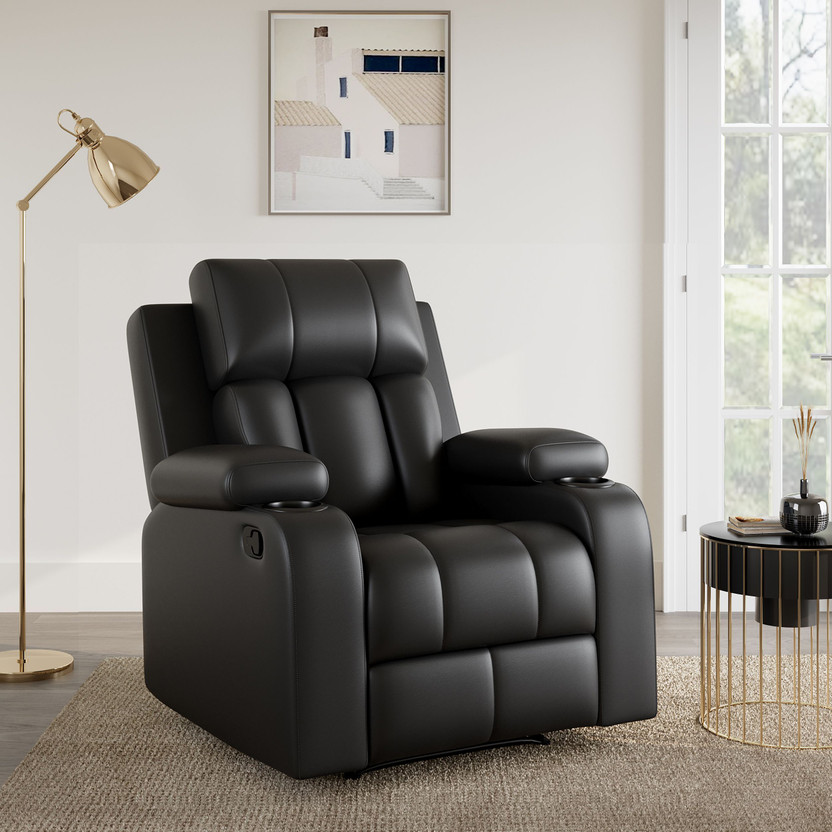 SNUZSPACE Leatherette Manual Recliner(Finish Color - Black, DIY(Do-It-Yourself))
