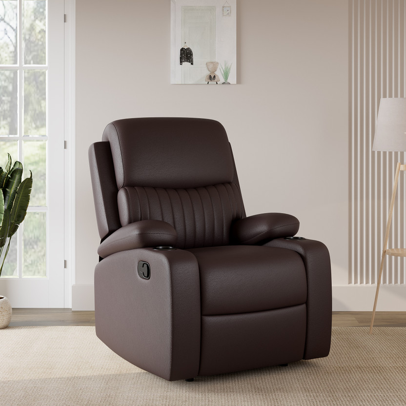 Flipkart Perfect Homes Leatherette Manual Recliner(Finish Color - Brown, DIY(Do-It-Yourself))