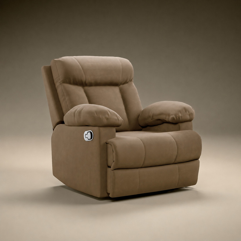 GREEN SOUL Cloud Single Seater Recliner Relax (R1) Oversized Leg Rest Fabric Manual Recliner(Finish Color - Brown, DIY(Do-It-Yourself))
