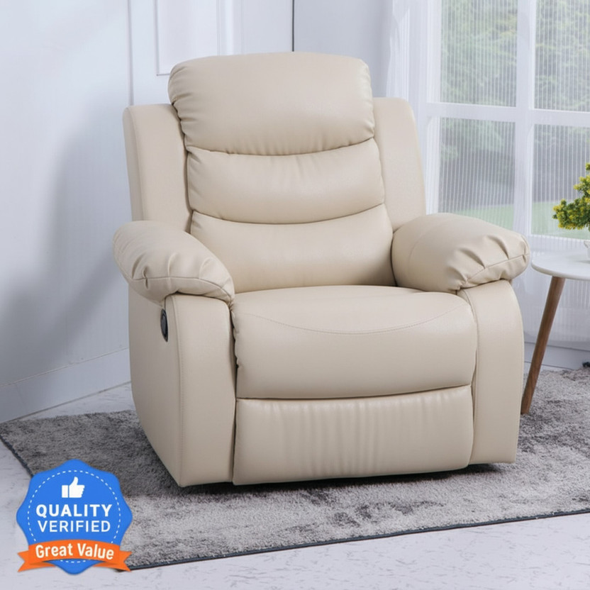 Flipkart Perfect Homes Costello Leatherette Manual Recliner(Finish Color - Beige, DIY(Do-It-Yourself))