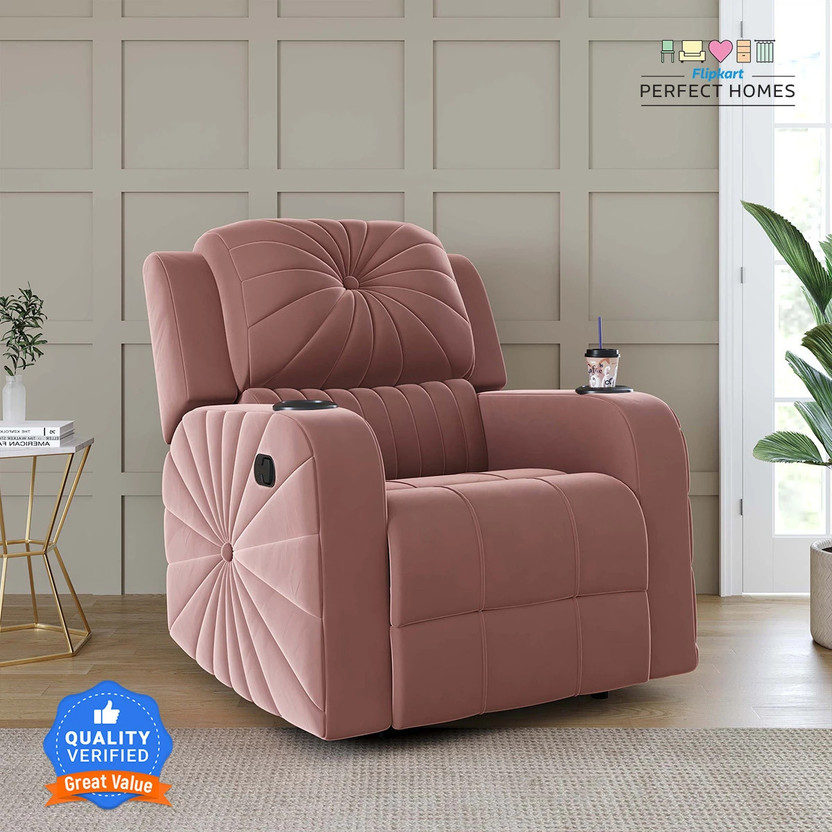 Flipkart Perfect Homes Fabric Manual Recliner(Finish Color - Peach, DIY(Do-It-Yourself))
