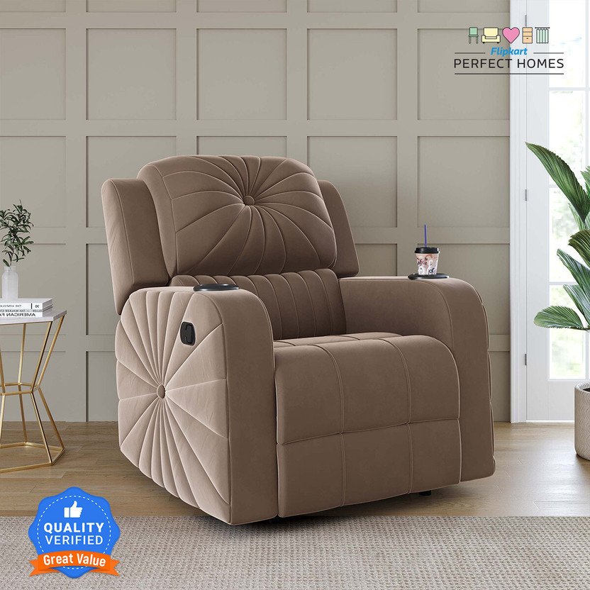 Flipkart Perfect Homes Fabric Manual Recliner(Finish Color - Brown, DIY(Do-It-Yourself))