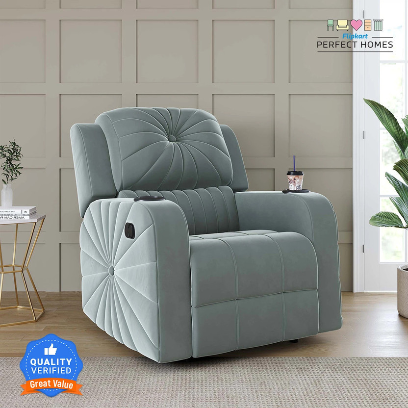 Flipkart Perfect Homes Fabric Manual Recliner(Finish Color - Grey, DIY(Do-It-Yourself))