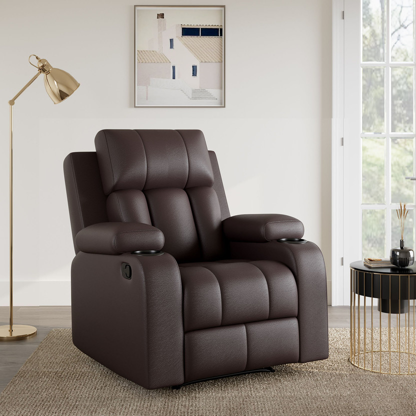 SNUZSPACE Leatherette Manual Recliner(Finish Color - Brown, DIY(Do-It-Yourself))