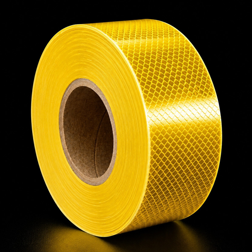 Navkar Associatess Radiance High Intensity Waterproof Conspicuity Warning Reflective Radium Tape 50 mm x 5 m Yellow Reflective Tape(Pack of 1)
