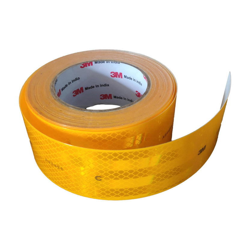 3M 2" Width x 50 Feet Length High Intensity Reflective 50.8 mm x 15.24 m Yellow Reflective Tape(Pack of 1)