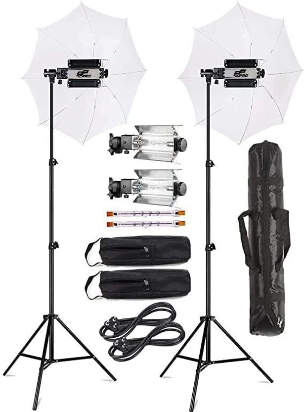 PICPRO Porta light With 9 feet Light Stands, Porta Light for Video&Still Photography White Reflector Umbrella(108 cm)