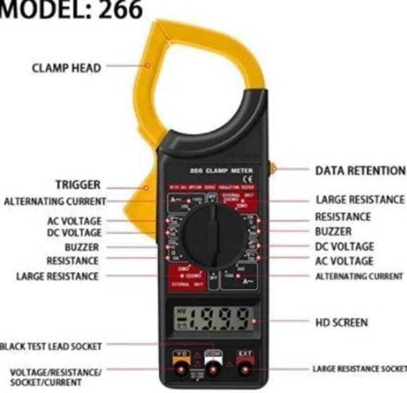 KALPst Digital Clamp Meter DT 266 AC DC Digital Laboratory ...