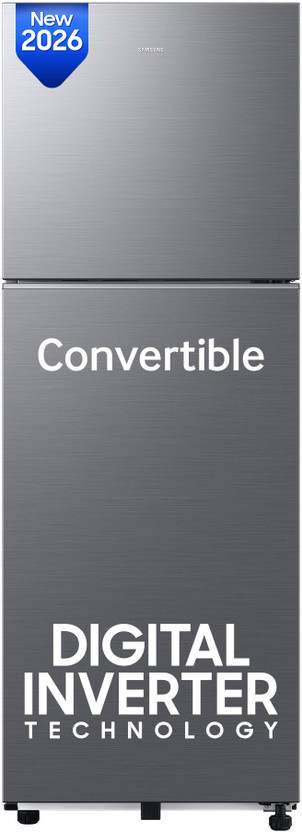 Samsung 236 L Frost Free Double Door 3 Star Refrigerator  with Convertible, Digital Inverter, 2026 Model(REFINED INOX, RT40H28U3THL)