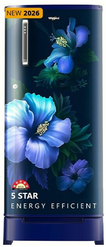 Whirlpool 184 L Direct Cool Single Door 5 Star Refrigerator  with 5 star Refrigerator with Base drawer, energy efficient(Shappire Spring, 205 WDE ROY 5S Inv SAPPHIRE SPRING-Y)