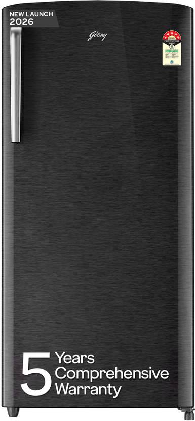 Godrej 194 L Direct Cool Single Door 5 Star Refrigerator  with With Inverter & Turbo Cooling Technology Ensuring Faster Cooling (Fossil Steel, RD EMAR