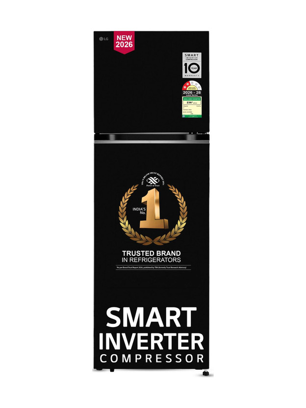 LG 272 L Frost Free Double Door 2 Star Convertible Refrigerator  with Convertible, smart Inverter Compressor, Multi Air Flow Cooling, diagnosis, Deodorizer, Works Without Stabilizer, Auto Connect & 2026 Model(Ebony Sheen, GL-S312SESX)