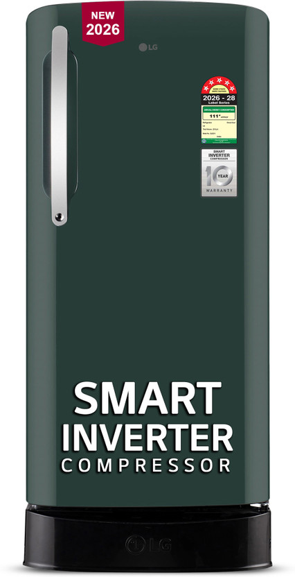 LG 201 L Direct Cool Single Door 5 Star Refrigerator with Base Drawer(Emerald Green, GLD2156ZHEG)