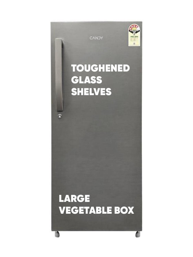 CANDY CANDY 190 L Direct Cool Single Door 4 Star Refrigerator  with Jumbo Fruit and vegetable Box , Stabilizer Free Operation(Brushline Silver, CSD2004SS) - Flipkart Deal