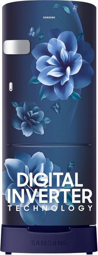 Samsung 223 L Direct Cool Single Door 3 Star Refrigerator with Base Drawer  with Digital Inverter (Camellia Blue, RR24D2Z23CU/NL)