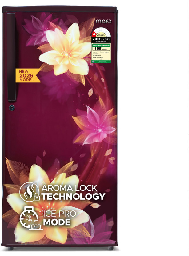 MarQ by Flipkart 183 L Direct Cool Single Door 1 Star Refrigerator  with Toughened Glass Shelves and Large Vegetable Basket(Nostalgia Red, 180BD2MQ24-NR)
