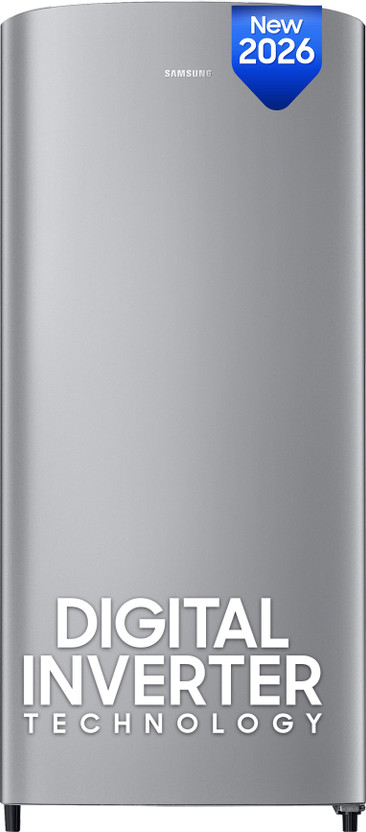 Samsung 183 L Direct Cool Single Door 2 Star Refrigerator  with Digital Inverter, Single Touch Defrost, 2026 Model(Gray Silver, RR19H20C2GS/NL)