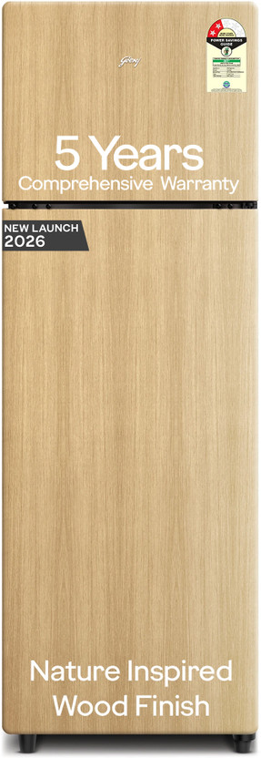 Godrej 272 L Frost Free Double Door 2 Star Refrigerator  with Wood Finish and Advanced Inverter Technology(Oak Wood, RT EONVOGUE 310B RI OK WD)