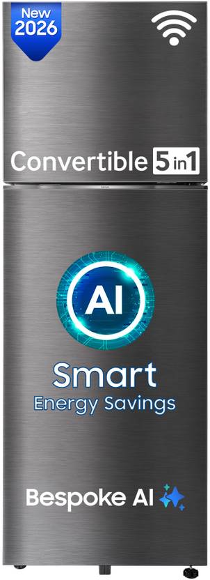 Samsung 467 L Frost Free Double Door 3 Star Refrigerator Luxe Black, RT80H51C3KHL