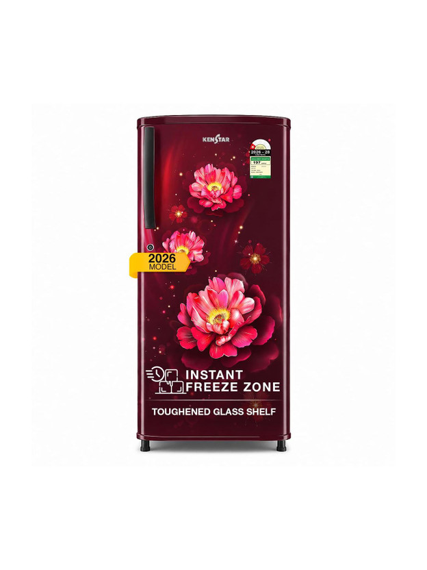 Kenstar 182 L Direct Cool Single Door 1 Star Refrigerator(Bloom Wine, 182BD1KS26F0.(BW))