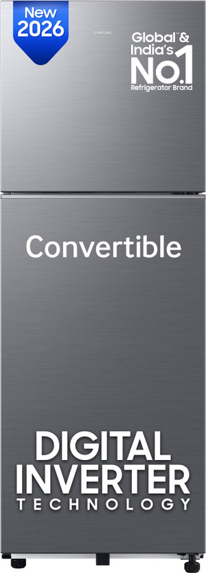 Samsung 236 L Frost Free Double Door 3 Star Refrigerator(REFINED INOX, RT40H28U3THL)