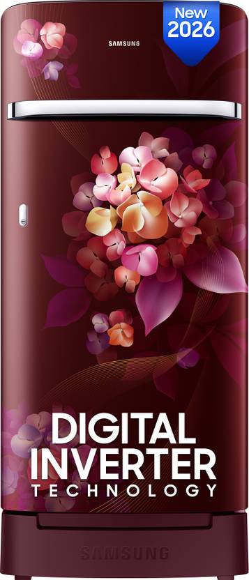 Samsung 189 L Direct Cool Single Door 4 Star Refrigerator with Base Drawer  with Digital Inverter, Single Touch Defrost, 2026 Model Hydrangea Plum, RR