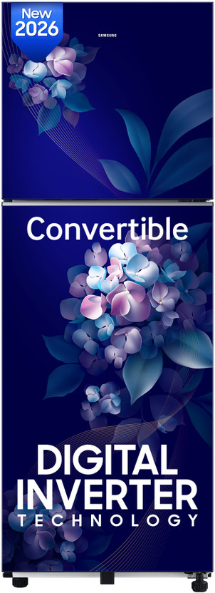 Samsung 236 L Frost Free Double Door 2 Star Refrigerator  with Convertible, Digital Inverter, 2026 Model(Hydrangea Blue, RT40H28U2HSHL)