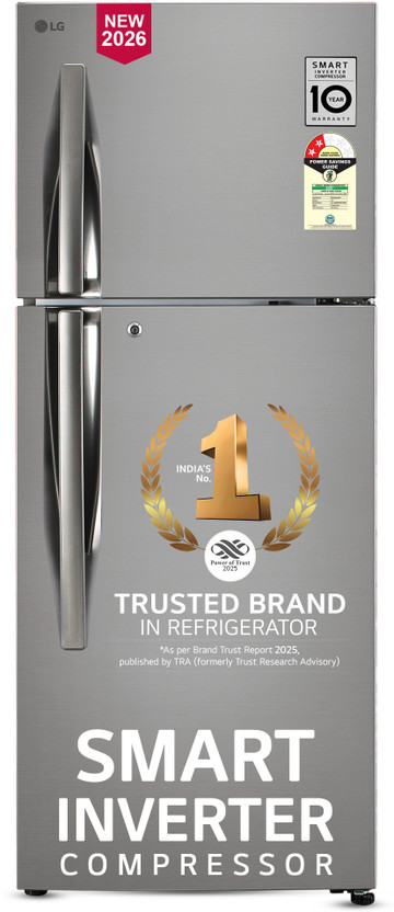 LG 242 L Frost Free Double Door 2 Star Refrigerator(Shiny Steel, GL-I292RPZX)