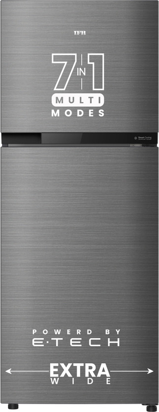 IFB 243 L Frost Free Double Door 2 Star Refrigerator  with Powered by E-Tech, 7 in 1 Multi Modes, 360 Degree Cooling, Active Deodorizer, Extraordinary Space(Brush Grey, IFBFF-2902NBSE)