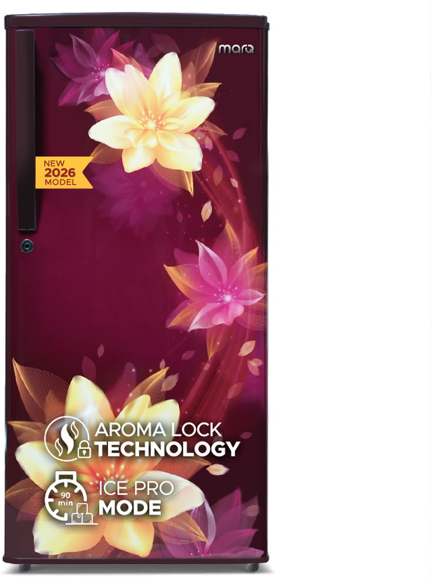MarQ by Flipkart 183 L Direct Cool Single Door 1 Star Refrigerator  with Toughened Glass Shelves and Large Vegetable Basket(Nostalgia Red, 180BD2MQ24-NR)