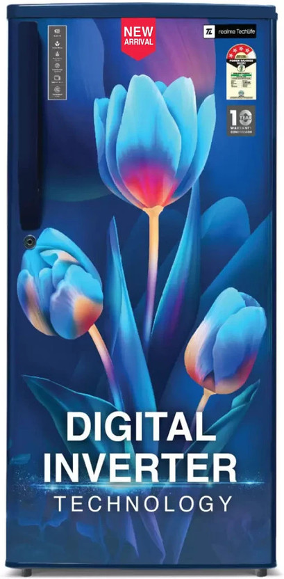 realme TechLife 183 L Direct Cool Single Door 4 Star Refrigerator  with Rapid Chill Technology and Large Vegetable Basket(Trisha Blue, 183BD4RM24B)